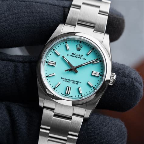 rolex oyster turquoise 36mm|Rolex op 36 blue.